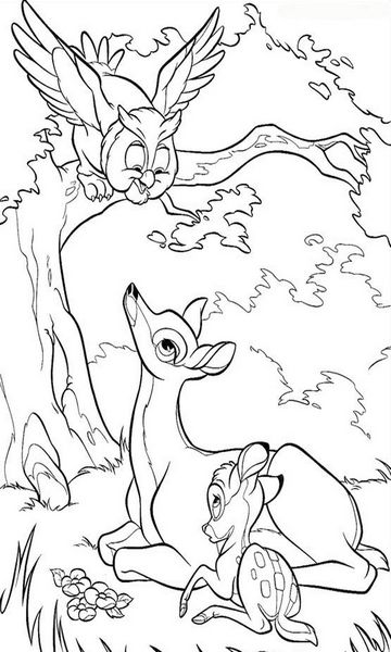 kolorowanka Bambi malowanka do wydruku Disney z bajki dla dzieci nr 50